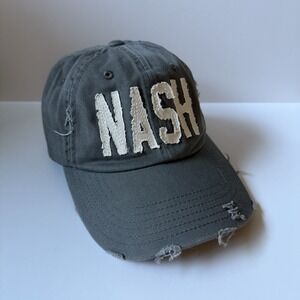 NASH | Nashville Distressed Baseball Cap Hat Khaki 100% Cotton Unisex